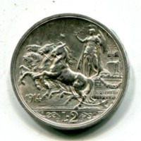 Vittorio Emanuele III (1900-1943): 2 lire 1914 "Quadriga Briosa" (Gigante#101)