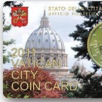 Vaticano 2011: 50 centesimi nella coincard originale zecca