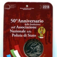 Italia 2018: 5 euro "50° Anniversario Fondazione Associazione Polizia di Stato"