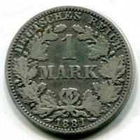 Germania, Guglielmo I (1871-1888): 1 marco 1881-A (KM#7)
