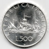 Repubblica Italiana (dal 1946): 500 lire 1967 "Caravelle" (Gigante#15)