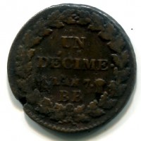 Francia, Direttorio (1795-1799): 1 decime L'AN 7-BB (Gadoury#187)
