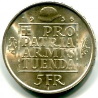 Svizzera, Confederazione: 20 franchi 1936 "Pro Patria" (KM#41)
