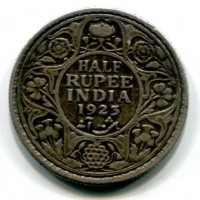 India Britannica, Giorgio V (1910-1936): 1/2 rupia 1923 (KM#522)
