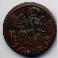 Svezia, Carl XI (1660-1697): 1/6 skilling 1683 (KM#254)