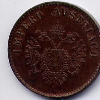 Milano, Francesco Giuseppe (1848-1866): 5 centesimi 1852, rame rosso