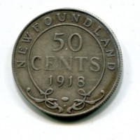 Canada, Newfoundland, Giorgio V (1910-1936): 50 cent. 1918 (KM#12)