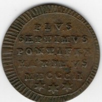 Roma, Pio VII (1800-1823): quattrino, secondo tipo 1802 (Gigante#72)

