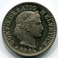 Svizzera, Confederazione: 20 centesimi 1884