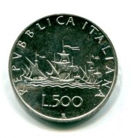 Repubblica Italiana (dal 1946): 500 lire 1959 "Caravelle" (Gigante#9)