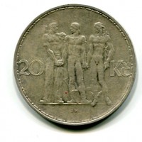 Cecoslovacchia, Repubblica (1918-1938): 20 Korun 1934 (KM#17)