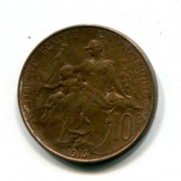 Francia, Terza Repubblica (1871-1940): 10 centesimi 1916 (Gadoury#277)