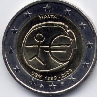 Malta 2009: 2 euro commemorativi "E.M.U."