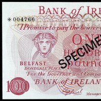 Irlanda: 100 pounds 1978 -SPECIMEN- (Pick#64bs)