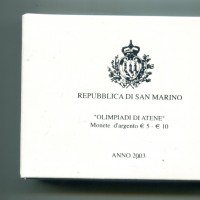 San Marino 2003: 10+5 euro "Olimpiadi di Atene", con certificato e scatola