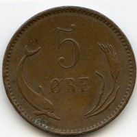 Danimarca, Cristiano IX (1863-1906): 5 ore 1899 (W.Coins#794.2)
