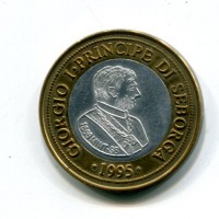 Seborga, Principe (autoproclamato) Giorgio I (1963-2009): 1/2 luigino 1995 (KM#X3)