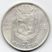Belgio, Baldovino I (1951-1993): 100 franchi 1954 (KM#138.1), legende francesi
