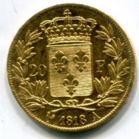 Francia, Luigi XVIII (1814-1824): 20 franchi 1818-A (Gadoury#1028)
