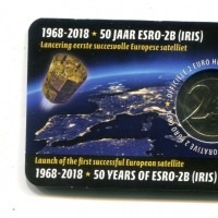 Belgio 2018: 2 euro "50° ANNIVERSARIO SATELLITE ESRO-2B (IRIS)", versione francese