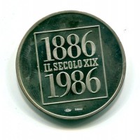 Genova 1986: medaglia in argento per il centenario del "Il Secolo XIX", diametro 38mm