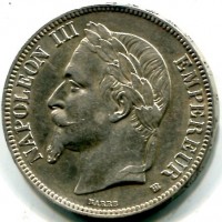 Francia, Napoleone III (1852-1870): 5 franchi 1868-BB
