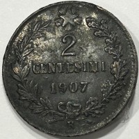 Vittorio Emanuele III (1900-1943): 2 cent. 1907 "Valore" (Gigante#296), ondulato