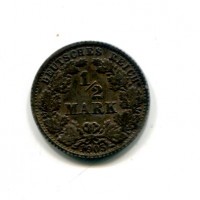 Germania, Guglielmo II (1888-1918): 1/2 marco 1905-F (KM#17)
