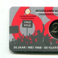 Belgio 2018: 2 euro "50 Years May 1968", versione francese. In coincard ufficiale