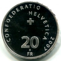 Svizzera, Confederazione: 20 franchi 2007 "Munot"
