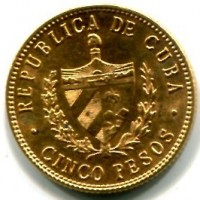 Cuba: 5 pesos 1916 (KM#19)