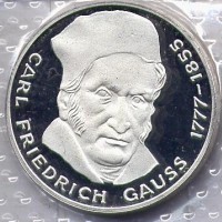 Germania, Rep. Federale (dal 1949): 5 marchi 1977-J "Carl Friederich Gauss" (KM#145)