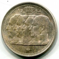 Belgio, Baldovino I (1951-1993): 100 franchi 1951 (KM#138.1), legende francesi
