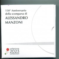 Italia 2023: 2 euro commemorativo "150° Anniversario della Scomparsa di Alessandro Manzoni", nel cofanetto ufficiale
