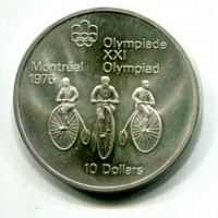 Canada, Elisabetta II (1952-2022): 10 dollari 1974 "Ciclismo" (KM#95)
