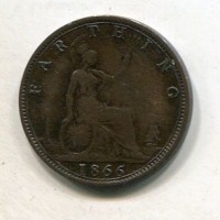 Gran Bretagna, Vittoria (1837-1901): farthing 1866 (Spink#3958)