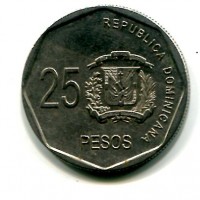 Repubblica Dominicana: 25 pesos 2010 (KM#107)
