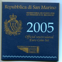 San Marino 2005: serie annuale 8 pezzi più moneta da 5 euro in argento