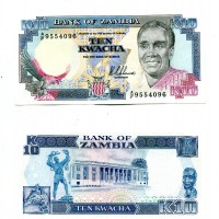 Zambia: 10 kwacha (1989-91) (Pick#31A)