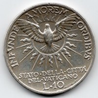Vaticano, Sede Vacante 1939: 10 lire 1939 (Gigante#94)
