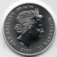 Nuova Zelanda, Elisabetta II (1952-2022): 1 dollaro 2020 "Crested Penguin- Pinguini" -oncia-