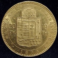 Ungheria. Francesco Giuseppe (1848-1916): 8 fiorini 1888 (KM467)