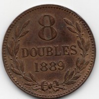 Guernsey, Vittoria (1837-1901): 8 doubles 1889 (KM#7)
