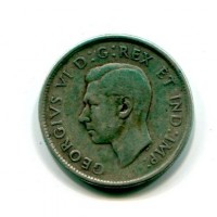 Canada, Giorgio VI (1936-1952): 25 cent. 1945 (KM#44)