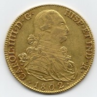 Spagna, Carlos IV (1788-1808): 8 escudos 1802 M-FA (Cayon#14562)