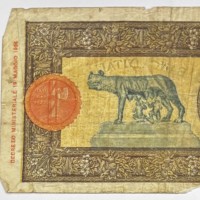Regno, Vittorio Emanuele III: 50 lire 13/02/1943 "Lupetta" (Gigante,BI#8c),mancanza di carta
