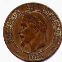 Francia, Napoleone III (1852-1870): 10 centesimi 1864-K (Gadoury#253)