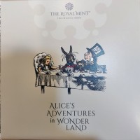 Gran Bretagna, Elisabetta II (1952-2022): 100 pounds 2021 "Alice's Adventures in Wonderland", in confezione originale con certificato. Soli 150 pezzi coniati !