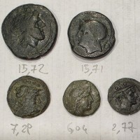 Roma Repubblica: lotto di cinque bronzi da catalogare