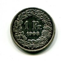 Svizzera, Confederazione: 1 franco 1908